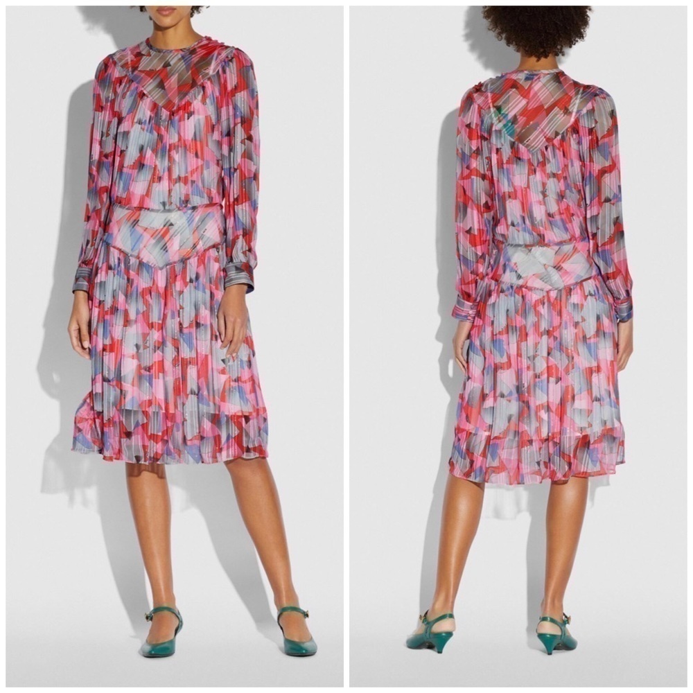 NWT COACH Modest Geo Yoke Dress Size 00